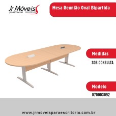 Mesa Reunião Oval Bipartida 