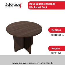 Mesa Reunião Redonda Pés Painel Em X