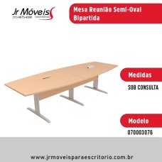 Mesa Reunião Semi-Oval Bipartida 
